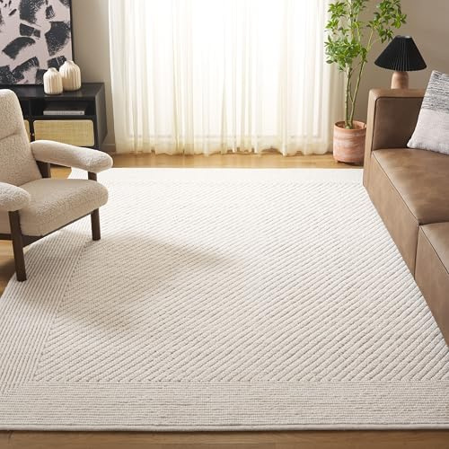 SAFAVIEH Naturfaser Teppich für Wohnzimmer, Esszimmer, Schlafzimmer - Natural Fiber Collection, Kurzer Flor, Elfenbein, 240 x 300 cm