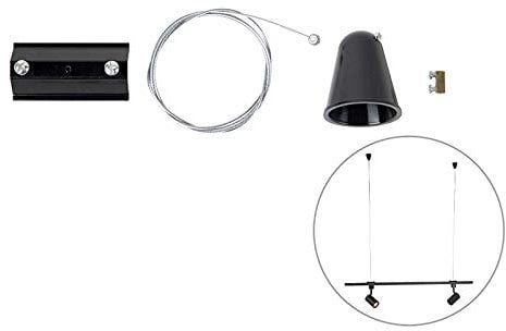 QAZQA - Hängebeschlag für 1-Phasenschiene schwarz - Iconic - - LED geeignet