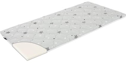 Träumeland Reisebettmatratze Exclusiv 60x120 cm | Babymatratze rollbar mit Tragetasche, Design:Sterne grau