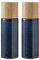 BITZ Salz- und Pfeffermühle, 2 Gewürzmühlen aus Steingut (Salzmühle + Pfeffermühle), 2er-Set, 16,7 cm hoch, blau