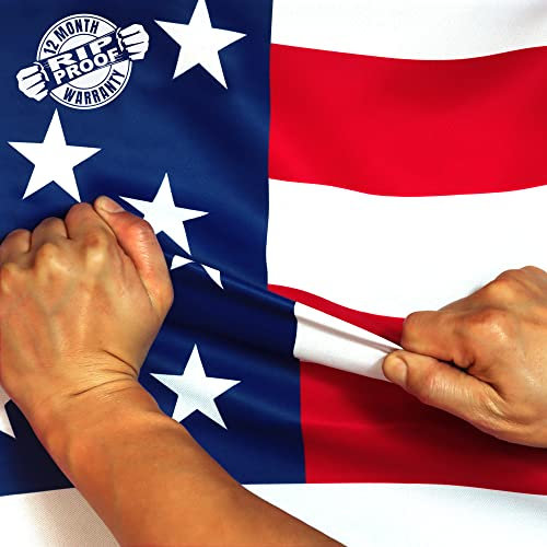 ANLEY DualPlus 2-lagige doppelseitige 3x5 Fuß amerikanische US-Flagge - Lebendige Farbe und lichtbeständig - Leinwandkopf und doppelt genäht - USA-Flaggen mit Messingösen 3 x 5 Ft
