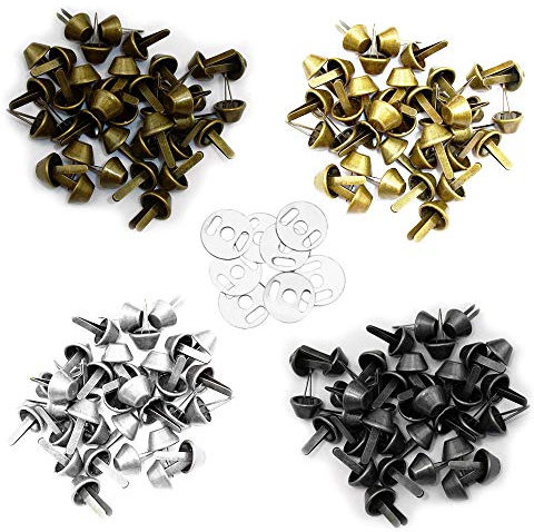 Nsiwem Taschenfüße 120 Stück Bodennägel für Taschen Legierung Boden Stud Füße Spike Cone Studs 12mm Durchmesser für Handwerk Geldbörse Handtasche Machen Bronze/Golden/Silber/Schwarz