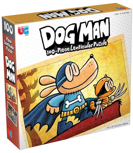 University Games Dog Man Adventures 100-teiliges 3D Cartoon Lentikular Puzzle für 14 Jahre und älter