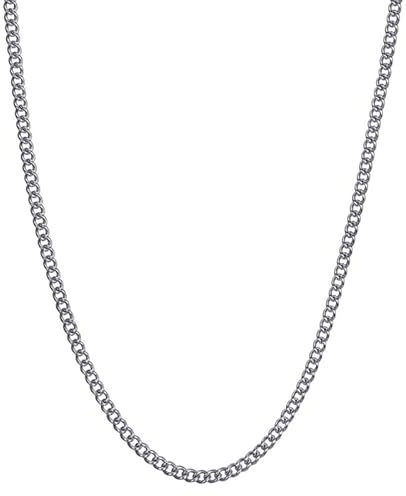 BOBIJOO JEWELRY - Chaîne Collier Maille Cubaine Gourmette 2mm 45cm Acier Inoxydable 316L Argenté Femme
