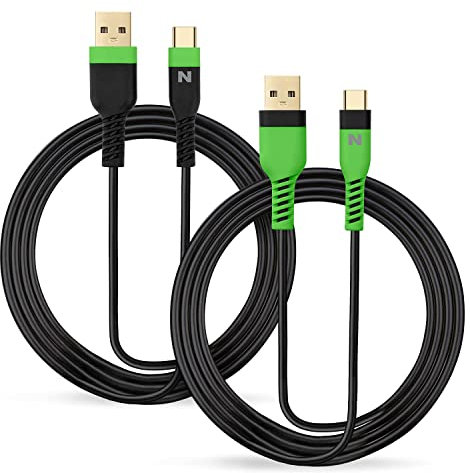 NITHO USB C Kabel, 4 Meter USB Typ C Ladekabel USB A auf Typ C Schnellladekabel Kompatibel mit PlayStation 5, Xbox serie X/S und allen Geräten mit Type C Stecker - Satz von 2, Grün
