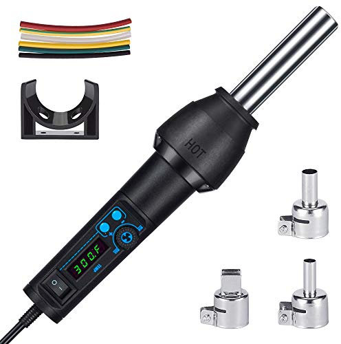 Heat Vinyl Shrink Gun Kit- 650W Portable Digital LED Display Temp Adjustable Auto Cool System Hot Air Pen Electrical Solder Heat Gun for DIY/Crafts/Shrink Wrapping/Vinyl Wrap/Wire Connectors