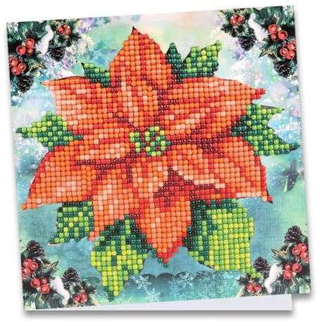 Ideen mit Herz Diamond-Painting-Grußkarte | 16 x 16 cm | 370 g/m² | inkl. Umschlag & Werkzeug (Weihnachtsstern)