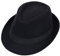 Manhattan Herren Classic Trilby Fedora Jazz Cap, Schwarz, 58