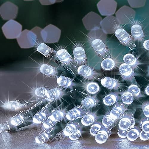 Marco Paul 200 White Christmas Fairy Lights with Timer Function - Battery Operated Indoor/Outdoor Garden Lights