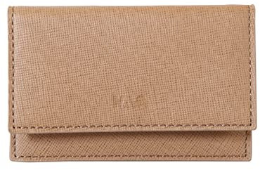 NAVA DESIGN - Porta Biglietti da Visita in Pelle con Chiusura a Bottone Magnetico e RFID, Colore Caramello - Dimensioni 7 x 11 cm