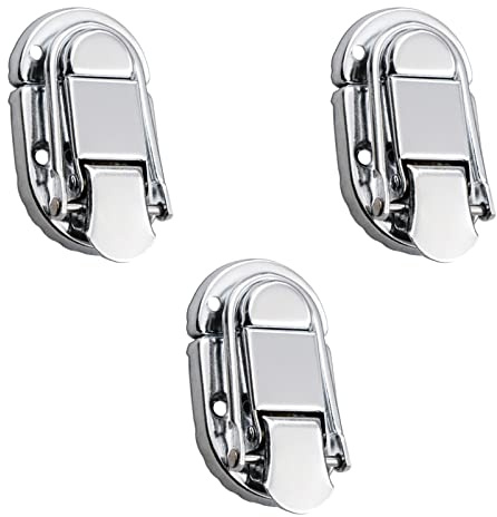 3 Pcs Suitcase Toggle Catches Iron Metal Latch Clasps Retro Decorative Hasps for Medicine Box, Flight Case, Cosmetic Case, Tool Box