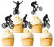 30 Stück Fahrrad Cupcake Topper Fahrrad Kuchen Topper Sport Kuchen Dekoration für Fahrrad Thema Party Dekoration Sport Party Dekoration