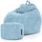 Green Bean® 2er Set Indoor XXL Sitzsack + Pouf mit EPS-Perlen Füllung - Fußhocker Fußkissen Hocker Bodenkissen Liegekissen Sitzkissen Lounge Chair - Hellblau