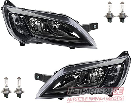 Johns, Scheinwerfer Satz passend für Fiat Ducato schwarze Scheinwerf. 250/251 06/2014- inkl 4x H7 li+re