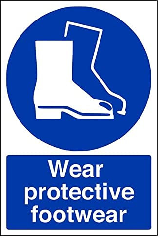 Mandatory Ppe - Wear Protective Footwear - 150 X 200mm Restickable Safety Sign