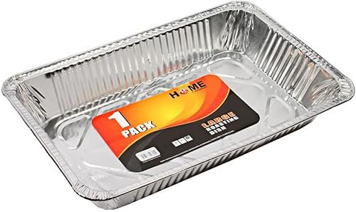 Orion Best House 5 pcs Rectangular Aluminium Foil Baking Trays - Foil Trays Containers for Food Storage, Baking, Roasting, Takeaway and Party (L 43 X W 31 X H 8 cm)