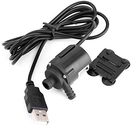 USB Micro Brushless Water, Wasserpumpe Micro Pompe à Eau Pompe Ultra-silencieuse Mini Pompe à Eau Submersible Micro Pompe de Refroidissement de L'eau pour Fontaine Aquarium Circulation DC4V-6V 0.6-1.8