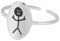 Dreamtimes Funny Smiley Face Figur Gebärdensprache Einstellbare Ringe für Männer Frauen Mittelfinger Niedlich Trendy Ring Geschenk Ring für Paare (Silber)