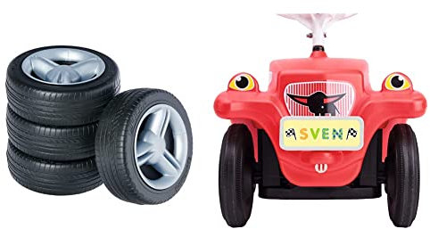 Big - Fulda Whisper Wheels - Flüsterräder ab 1 Jahr & Big - Bobby Car Mein Nummernschild - Namensschild für das Rutschfahrzeug, Inklusive Führerschein für die kleinen Fahrer, ab 1 Jahr