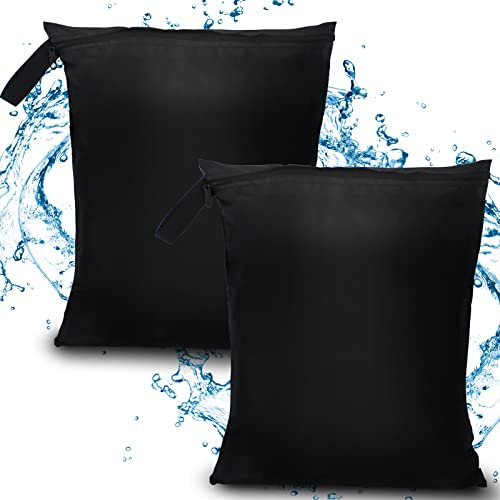 2 borse da viaggio impermeabili da 40 x 50 cm, con cerniera, borse riutilizzabili per vestiti, scarpe, cosmetici, colore nero