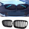 YIUBCZOQI F20 F21 Grill Passend für BMW 1er F20 F21 Nieren Schwarz 2011 2012 2013 2014 F20 Kühlergrill Doppelsteg Glänzend Schwarz Sport Nieren