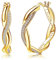MILACOLATO Ohrringe Silber 925 für Damen Twisted Creolen Ohrringe Creolen 925 Silber & Gold Klein Mittel Groß Ohrringe Sparkly Cubic Zirkonia Leichtgewicht Mode Hypoallergene Ohrringe Für Damen