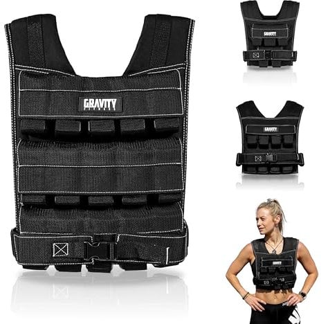 Gravity Fitness Weighted Vest for Men & Women - Adjustable Fitness Weight Vest for Workout, Running, Walking, Strength Training, & Calisthenics Training Home & Commercial Gym - 10kg / 20kg / 30kg