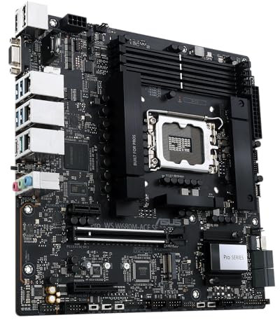 ASUS PRO WS W680M-ACE SE Scheda madre Intel Micro ATX, DDR5 LGA 1700, 8 SATA 6Gb/s, 2 slot M.2, 2 Ethernet Intel 1Gb/s, DisplayPort, HDMI, USB 3.2 Gen 2 e Type-C