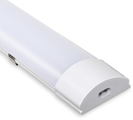 Sonnewelt LED Feuchtraumleuchte 60cm 4000K Neutralweiß 18W IP65 Wasserfest Röhre Werkstattlampe Röhrenlampe Komplett Wannenleuchte Leuchte für Garage Keller Büro Warenhaus