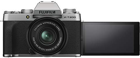 Fujifilm X-T200 Mirrorless Digital Camera, Silver with Fujinon XC15-45 mm Optical Image Stabilisation Power Zoom Lens kit (Renewed)