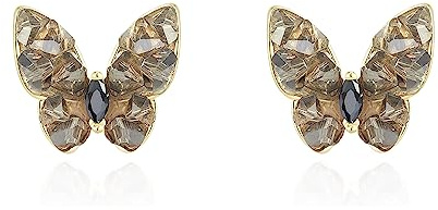 QUKE Schmetterling Form Ohrstecker Ohrringe Durchbohrt Gestochen Gold Ohrstecker für Frauen Mädchen
