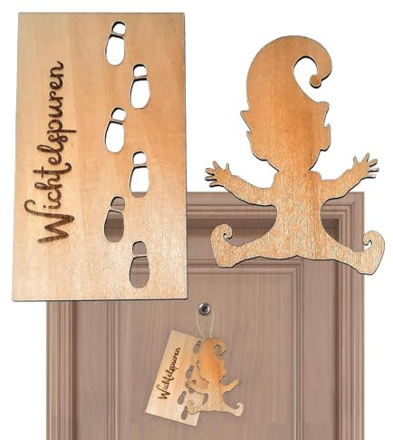 Geteawily Wichtel Schablone - Wichtel Zubehör Weihnachten Wichtel Fußabdruck Schablone Weihnachtsdeko Wichtel Zubehör Weihnachten Weihnachtswichtel Zubehör Holzhandwerk Heimanhänger