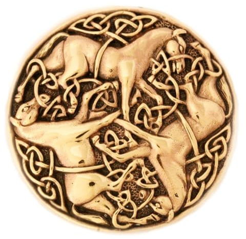 WINDALF Britische Keltenfibel BONNA Ø 4.8 cm Pferde-Schmuck Bronze