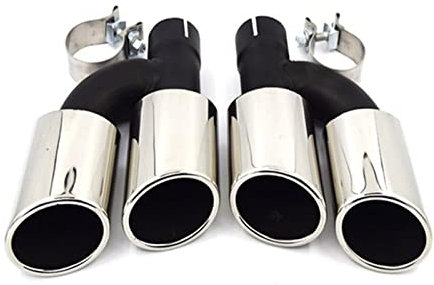 UTONGMU Auspuff Schalldämpfer 4-Rohr-Auspuffspitze Styling Autozubehör Für Audi A3 8V 8P A4 B7 B8 A5 B9 A6 C6 C7 A7(Silber)