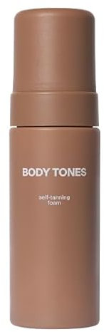 BODY TONES - Selbstbräunungsmousse 155 ml, jeder Hautton – Streifenfreie Bräune in 24 Stunde ohne Flecken, Vegan - Bräunungscreme für Körper, Natürlicher Selbstbräuner