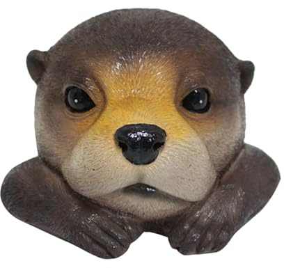 Yusat Floating Otter Decor Outdoor Pond Ornaments Resin Realistic Decorative Floating Animal Head Garden Statue