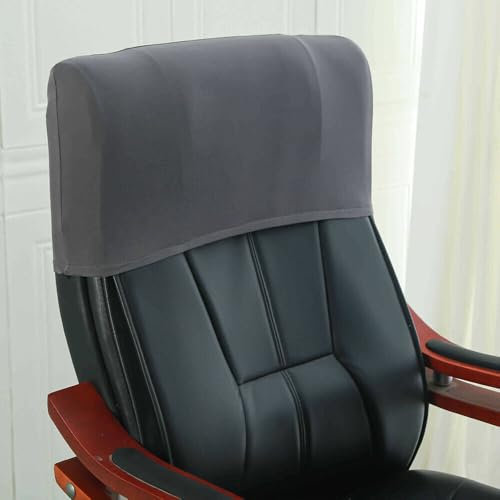 ACESOME Chair Head Cover, Gaming Chair Office Chair Pillow Cover Solid Color, 1Pack Stretch Removable Washable Decoration Seat Chair Seat Swivel Chair Protectors (Dark Gray)