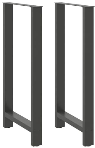 vidaXL Couchtischbeine Anthrazit 2 Stk. 60x(110-111) cm Stahl, Tischbein, Tischbein Metall, Esstischbein, Möbelbein, Schreibtischbein