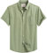 J.VER Men's Short Sleeve Shirts Regular Fit Smart Casual Button Down Oxford Shirt Cotton Non Iron Business Wedding Office Work Dress Shirt Green 2XL