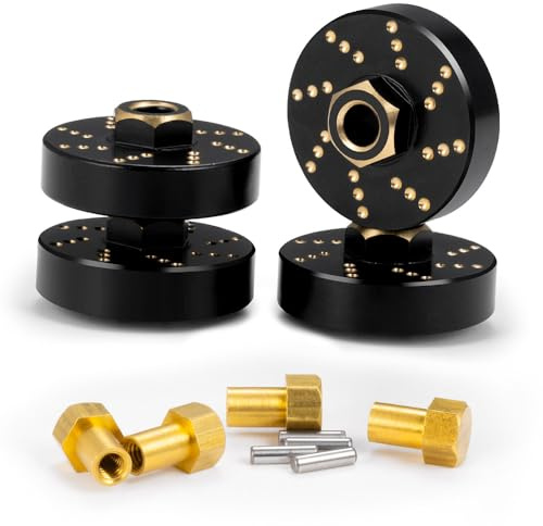 MORLORDY 4 x Messing-Rad-Sechskant-Nabenadapter, erweiterte Spurverbreiterung, Gewichte für 1/18 RC Crawlers TRX4M Bronco Defender k10 F150 Upgrades Parts