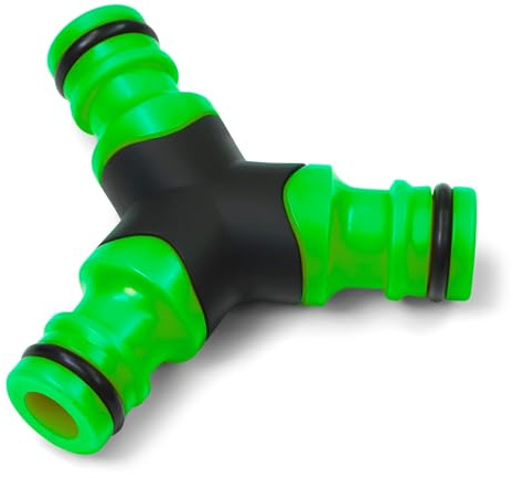 YourCasa Y-Stück 2 Wege Verteiler mit Schnellkupplung Schlauchabzweigung Y Verteiler Wasserverteiler Gartenschlauch Adapter Schlauchverbinder Kupplung Abzweigung Verbinder Schlauchverteiler (Grün)
