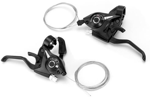 HSTWODE 2 pcs Fahrrad Schalthebel ，21 Gang Mountainbike Schalthebel,Fahrrad Schalthebel,Fahrrad Schalthebel 1 Paar Links Rechts Schalthebel mit Kabeln für MTB Klapprad Rennrad (links und rechts)