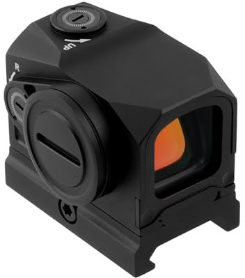 ToopMount 1x19mm Kreis Rotpunktvisier, 10 Stufiges Multi Absehen Reflexvisier, Schütteln zum Aufwecken, 3MOA Red Dot Visier für ACRO Footprint mit 2 Picatinny Schienen, 1500G Stoßfest Zielfernrohr