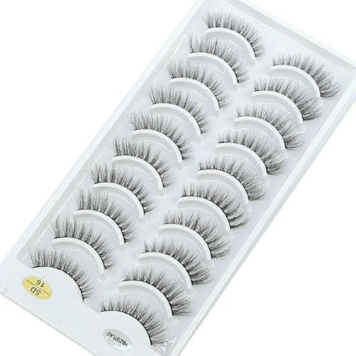 Künstliche Wimpern, natürlich, lang, künstliche Wimpern, Make-up, 3D-Nerz-Wimpern, kurze Wimpern, Nerz-Wimpern für Schönheit, 10 Paar