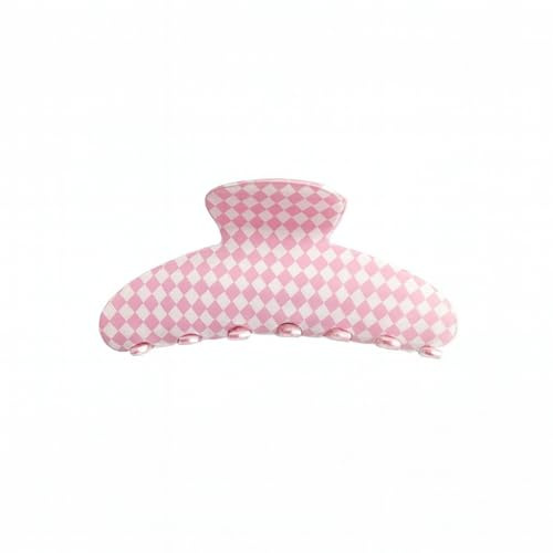 The RPZL Premium Acetate Big Hair Accessory | Oversized Claw Clip for Thick and Thin Hair | Stylish Hair Jaw Clip for Women and Girls (Pink & White Gingham)