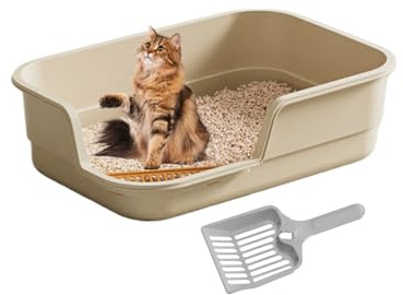 Katzenstreukasten Teilweise Geschlossene Hohe Seiten Mit Schaufel