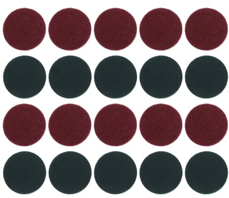 UTHCLO 20 Estropajos Redondos Abrasivos Autoadhesivos para Taladro 4 Pulgadas 320 Rojo y Verde Kit de Limpieza Multiusos para Cocina Pulido y Fregado Eficaz