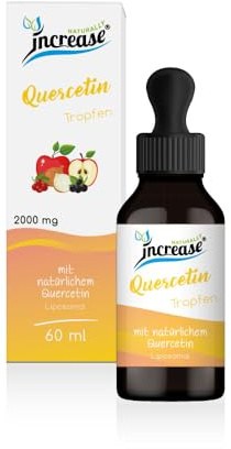 Liposomale Quercetin Tropfen hochdosiert - (60.000mg pro Packung) 2000mg Quercetin pro Tagesdosis - MCT Öl - Hohe Bioverfügbarkeit