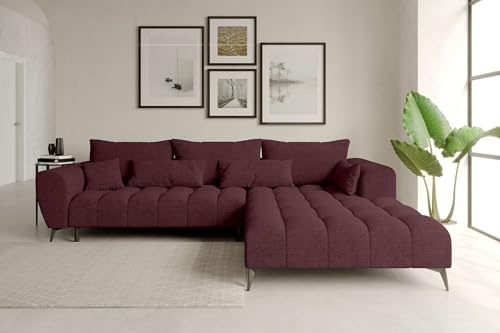 99rooms Ferrano Ecksofa Polsterecke Eckcouch Chenille Eden Chianti, mit Ottomane Rechts, ohne Sitztiefenverstellung