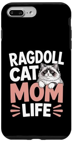 Custodia per iPhone 7 Plus/8 Plus Divertente Ragdoll Gatto Mamma Vita Carino Ragdoll Gatto